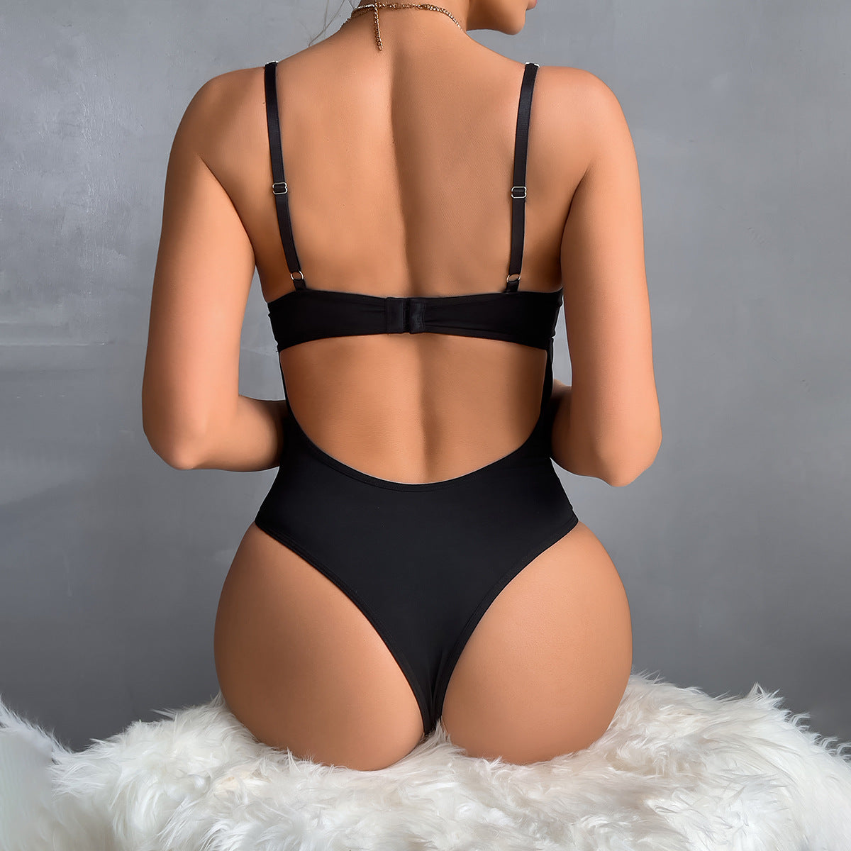 Leather Floral Corset Bodysuit HubLai Lingerie