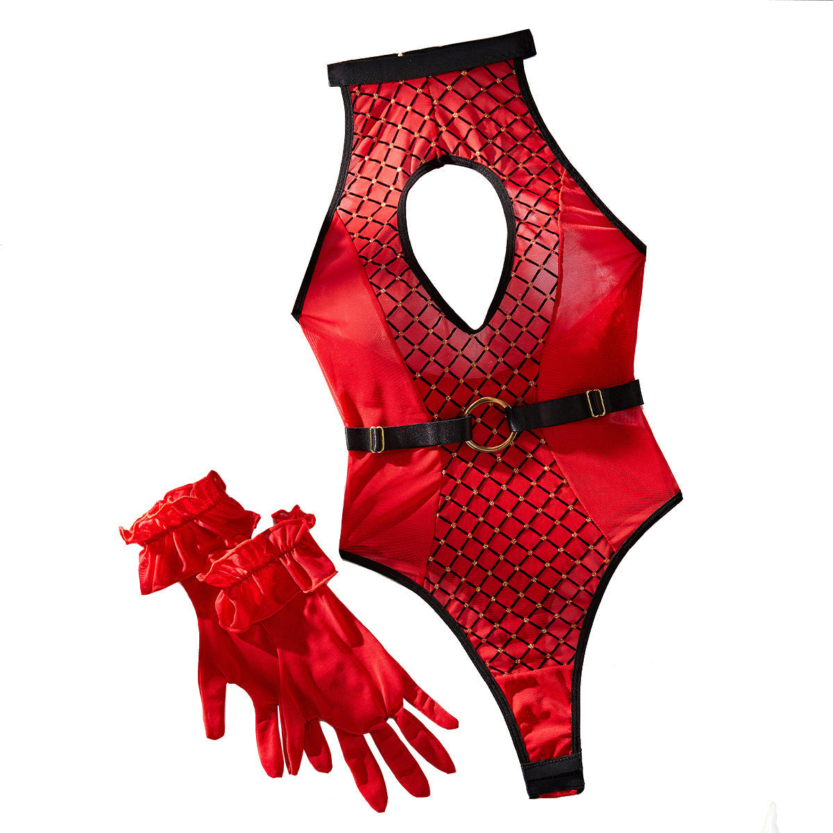 Women Black Lace Bodysuit Nasty HubLai Harness Lingerie Sex Teddy