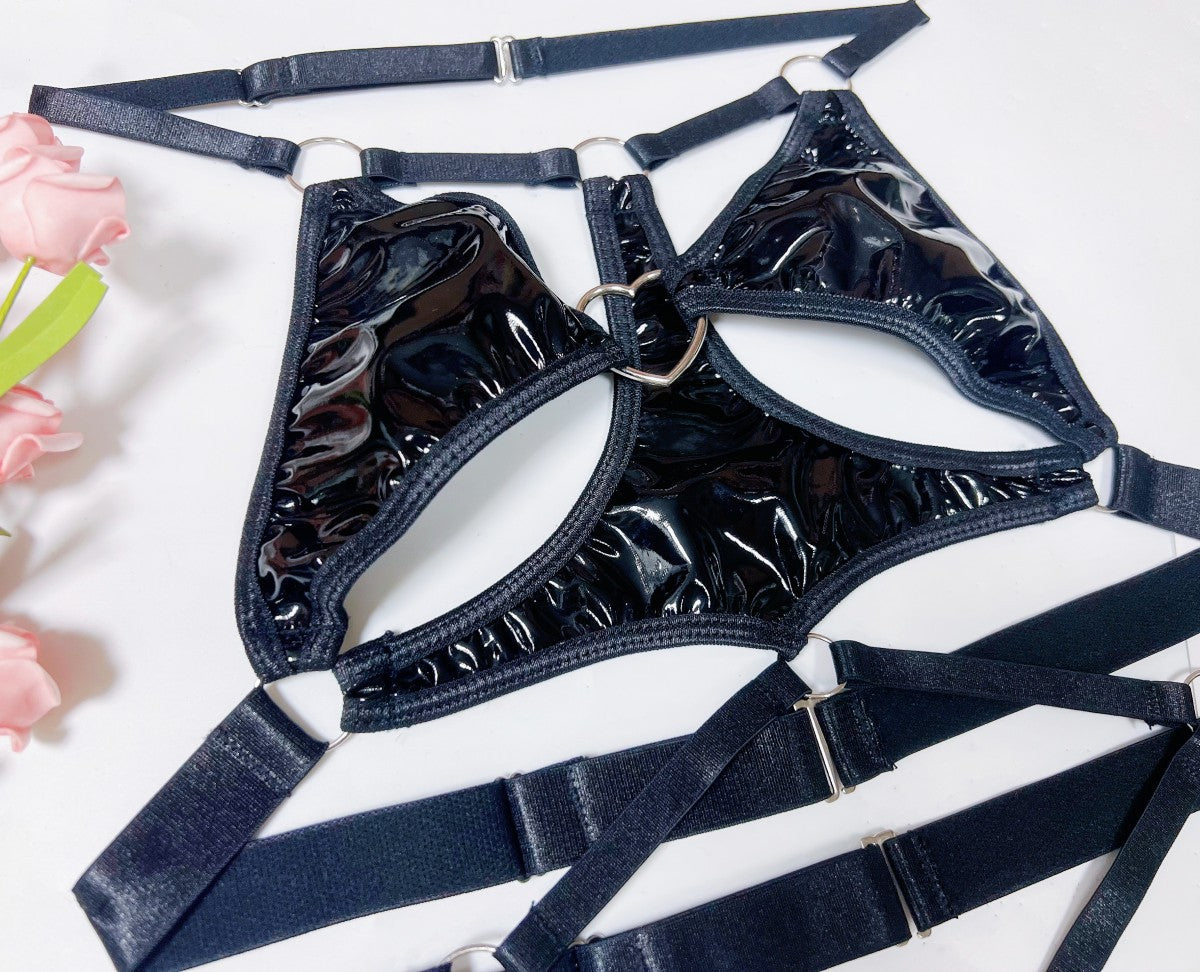 Black Latex Bunny Lingerie