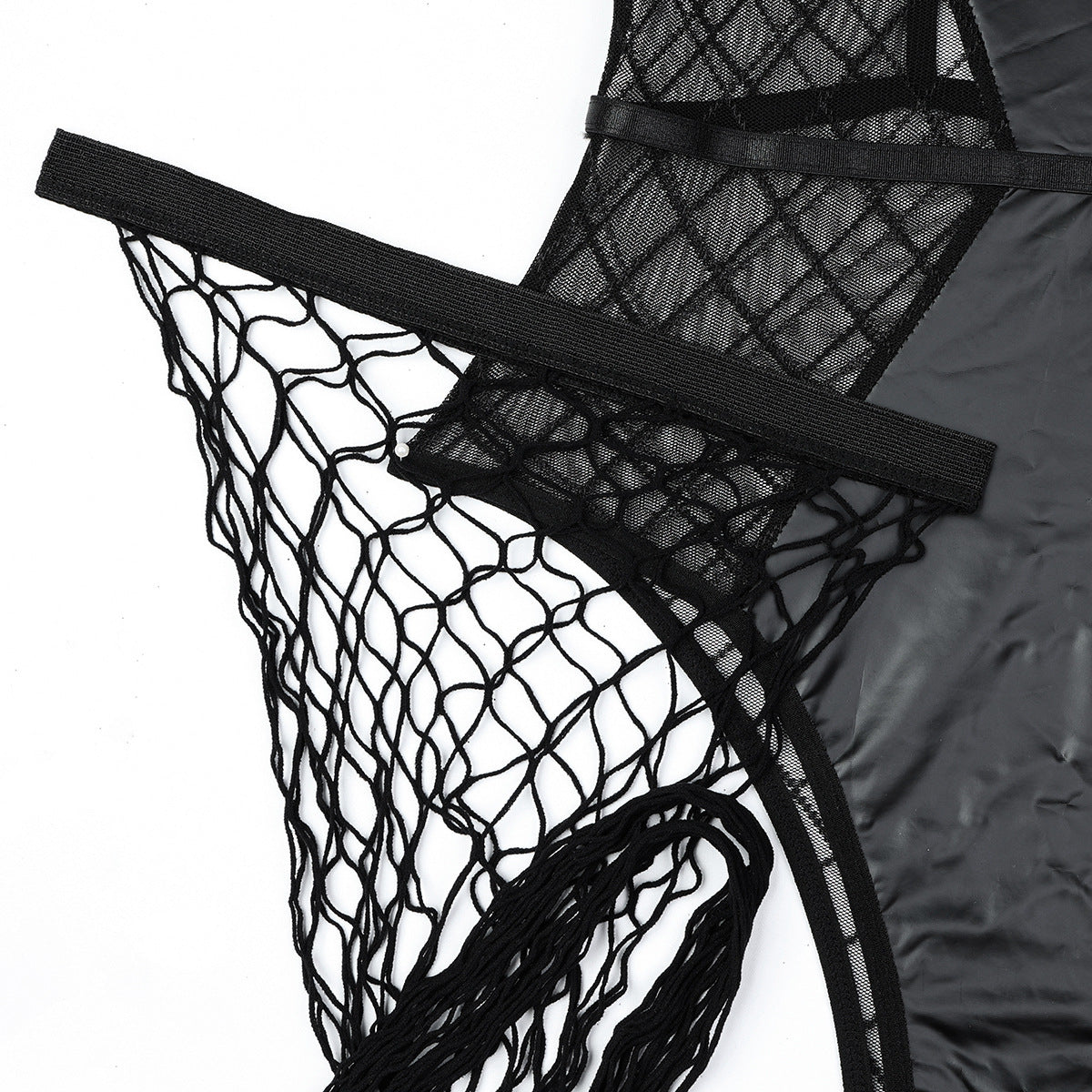 Black Leather Lace HubLai Lingerie