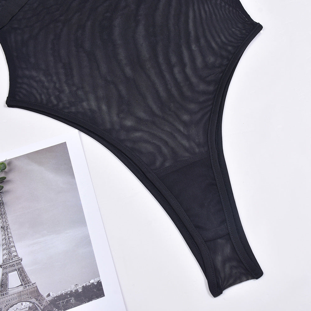 Latina Long Sleeve Bodysuit Sexy HubLai Lingerie Women Teddy Choker