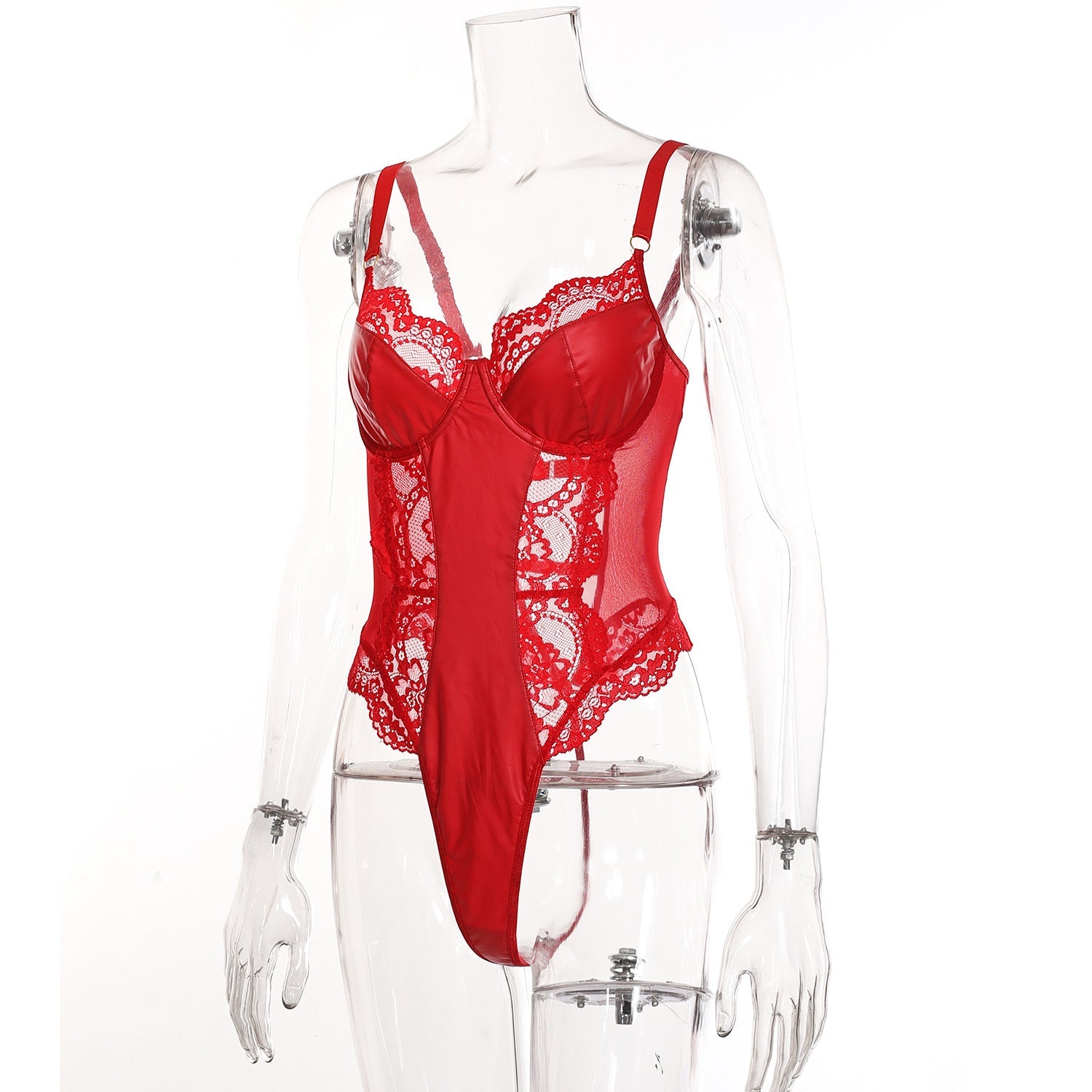 Lace Leather Black HubLai Lingerie
