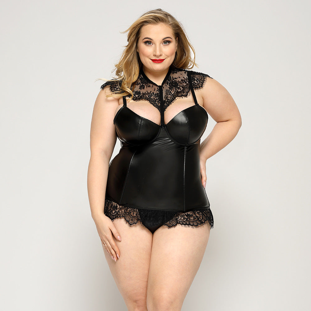Plus Size Naughty HubLai Lingerie Harness Latina Bodysuit Teddy