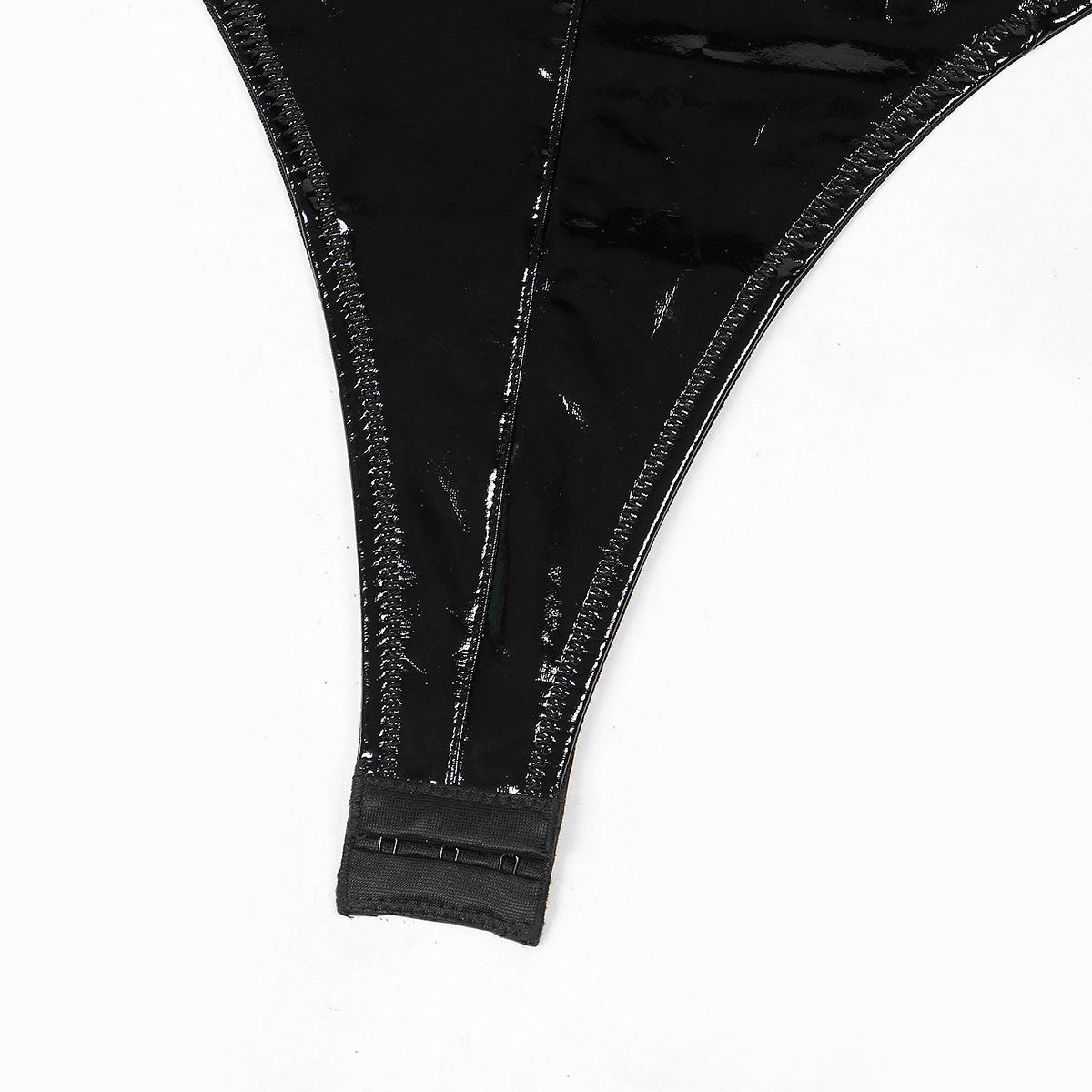 Black Turtleneck HubLai Bodysuit With Chains