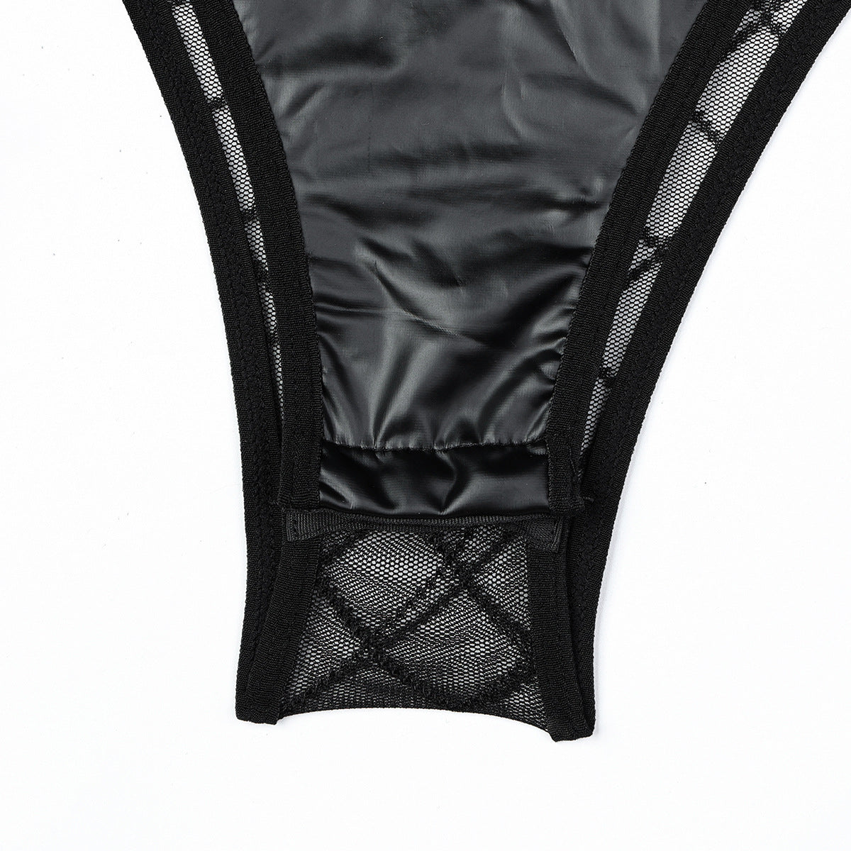 Black Leather Lace HubLai Lingerie