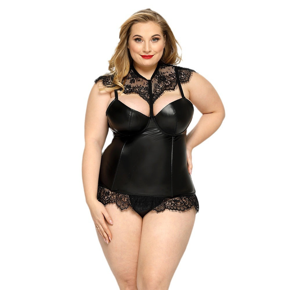 Plus Size Naughty HubLai Lingerie Harness Latina Bodysuit Teddy