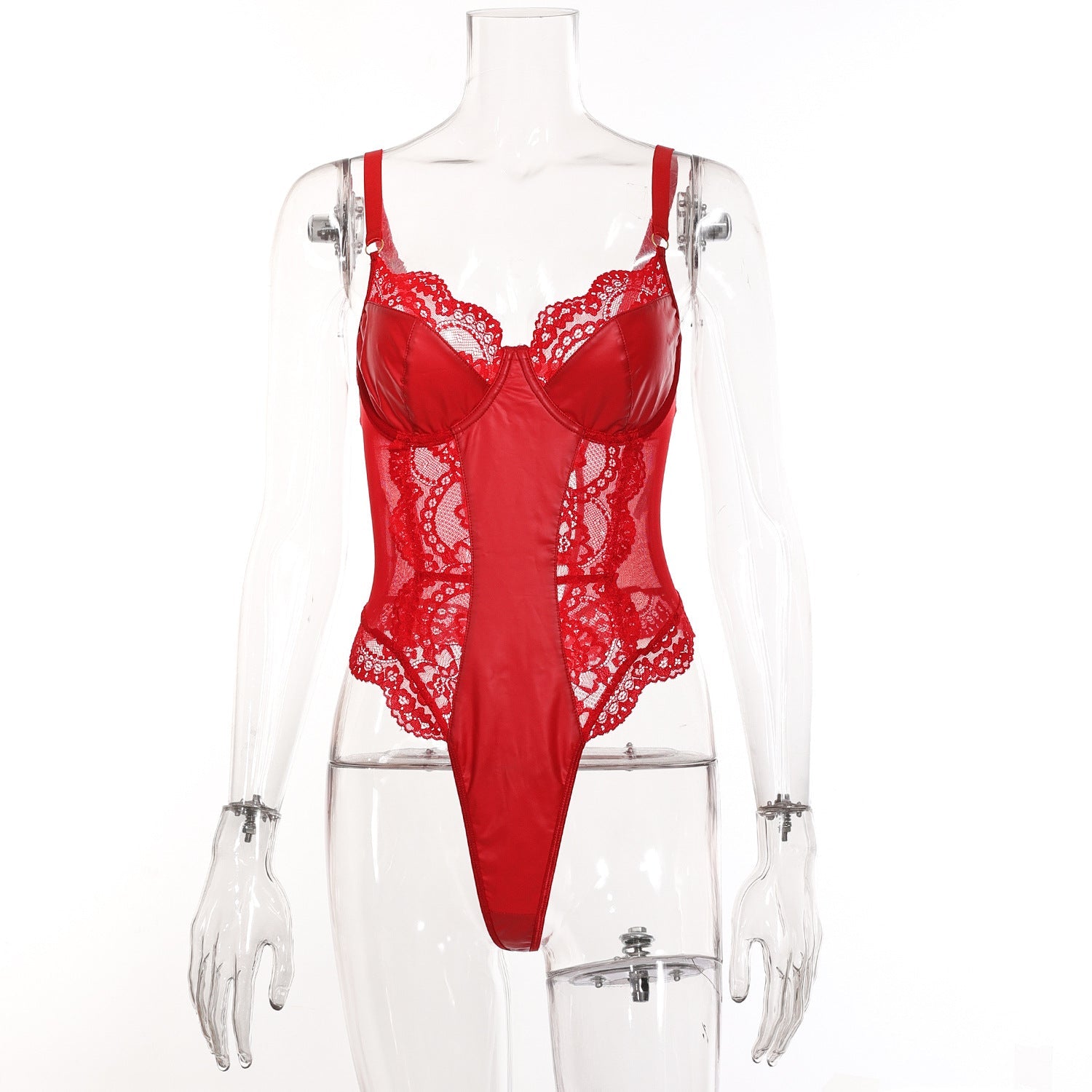 Lace Leather Black HubLai Lingerie