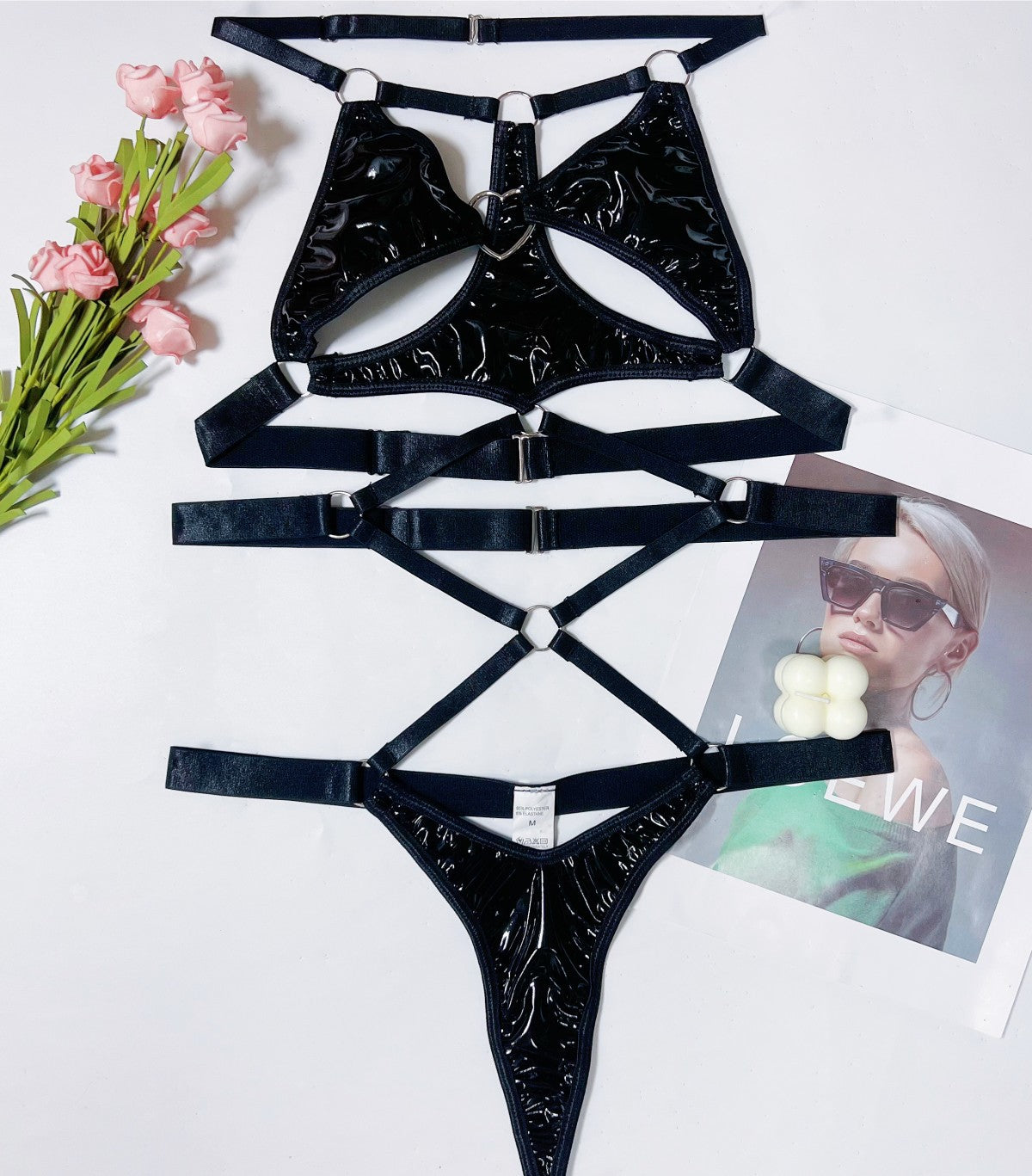 Black Latex Bunny Lingerie