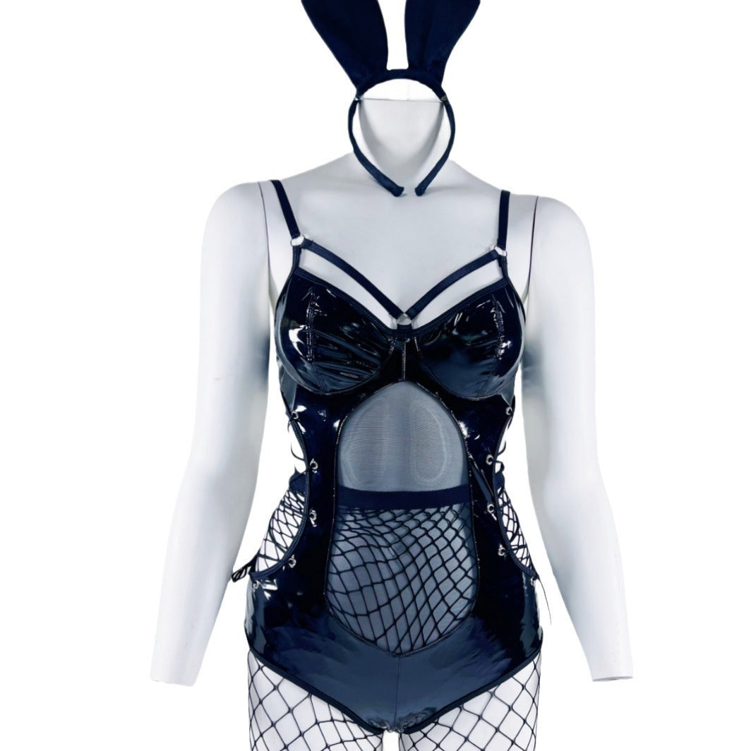 Black Leather Bunny Lingerie