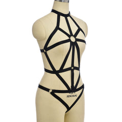 Wife White Bodysuit Submissive HubLai Harness Lingerie Chubby Teddy