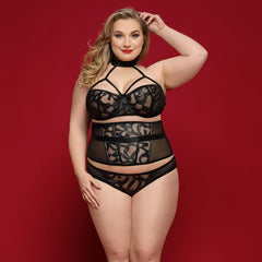 Plus Size Naughty HubLai Lingerie Harness Latina Bodysuit Teddy