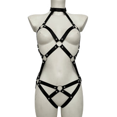 Black Body Harness Lingerie Bodysuit
