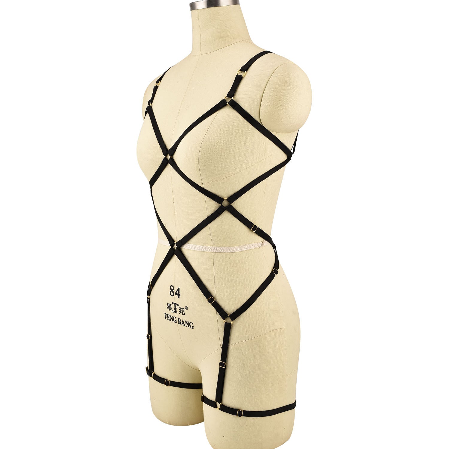 Red White Bodysuit White HubLai Lingerie Harness Sex Teddy
