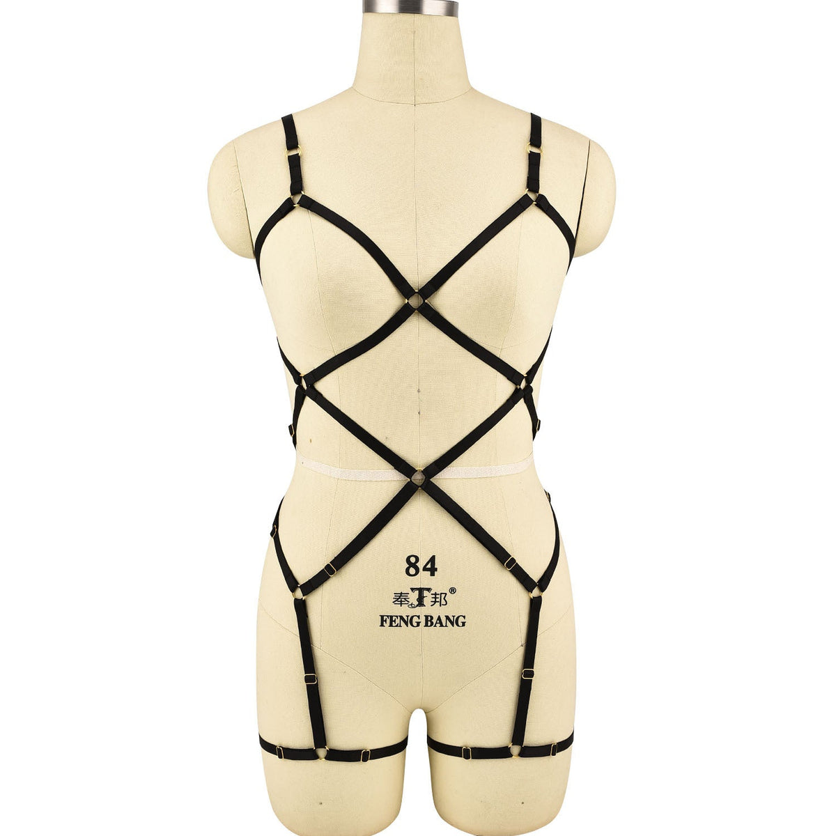 Red White Bodysuit White HubLai Lingerie Harness Sex Teddy