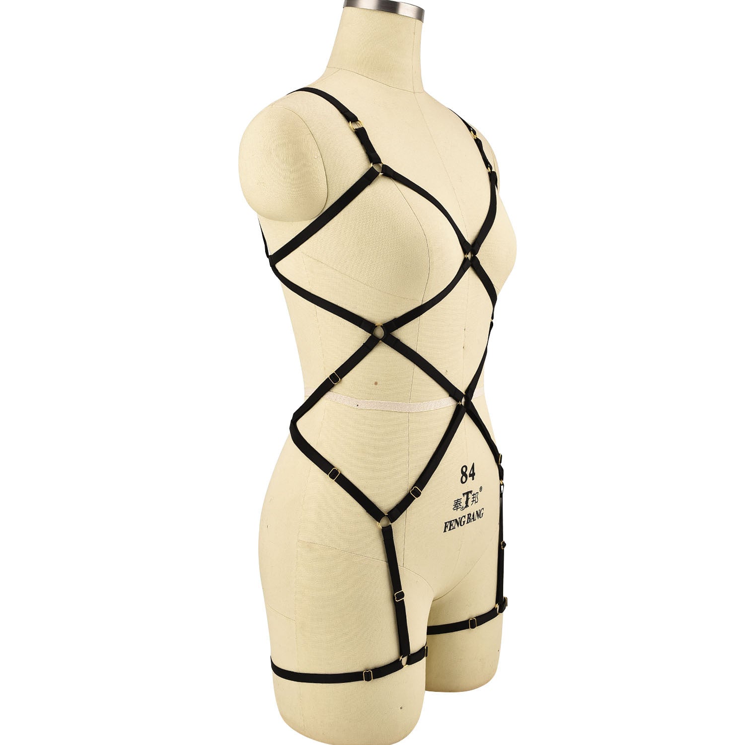 Red White Bodysuit White HubLai Lingerie Harness Sex Teddy