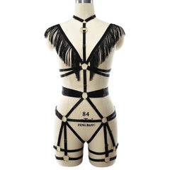 Revealing Black Bodysuit Sexiest HubLai Harness Lingerie Black Teddy