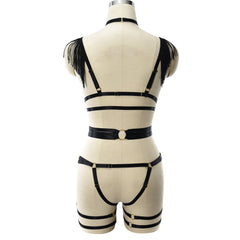Revealing Black Bodysuit Sexiest HubLai Harness Lingerie Black Teddy