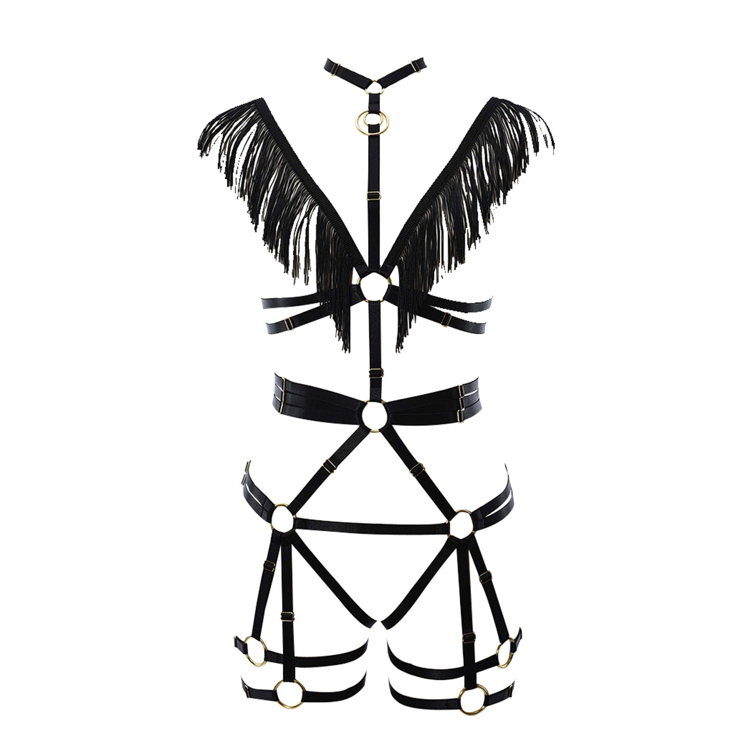 Revealing Black Bodysuit Sexiest HubLai Harness Lingerie Black Teddy