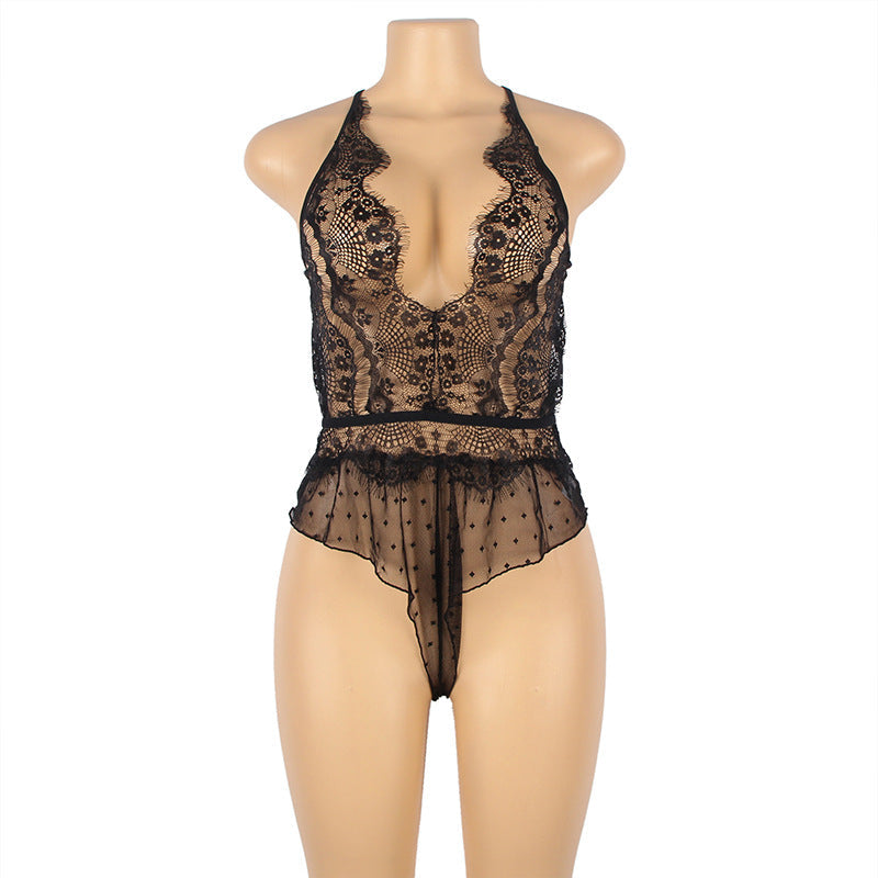 Revealing Open Back Bodysuit Hot sexy mature women in lingerie Lace Teddy