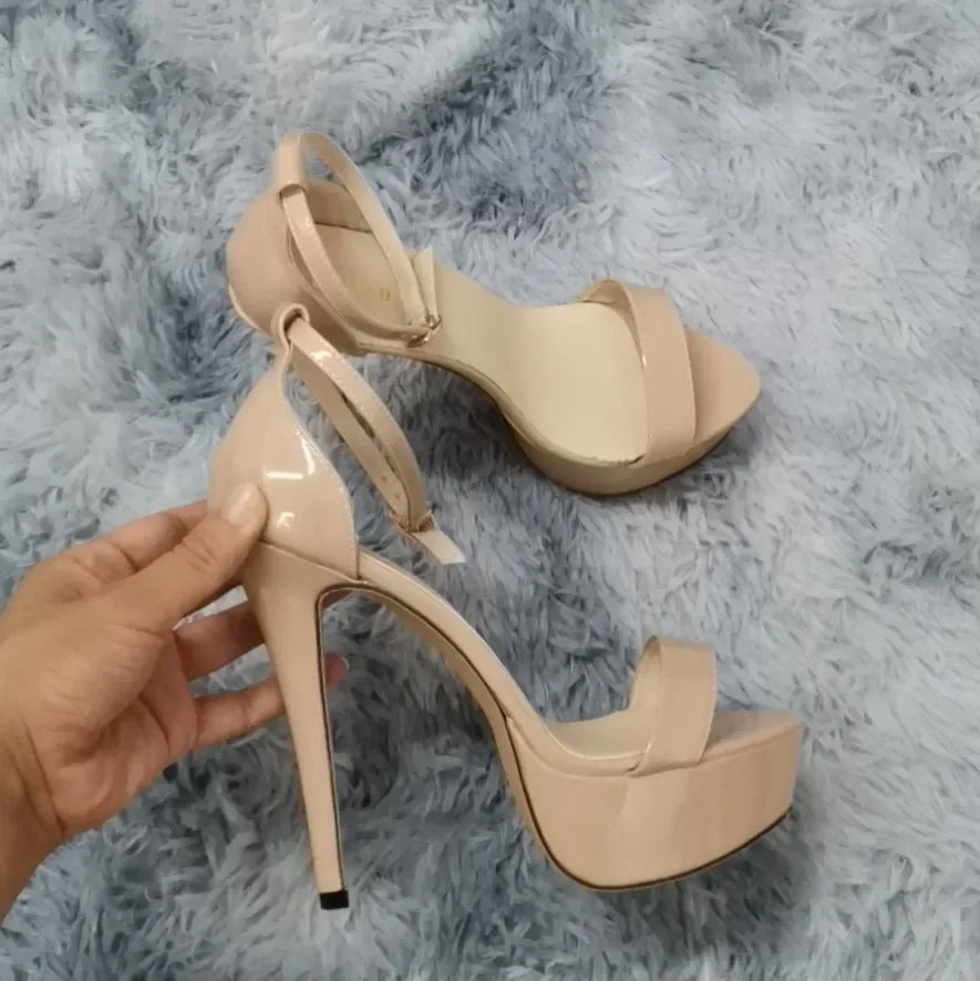 14cm Supper High Heels Peep Toes Platform Stilettos Party Wedding Shoes