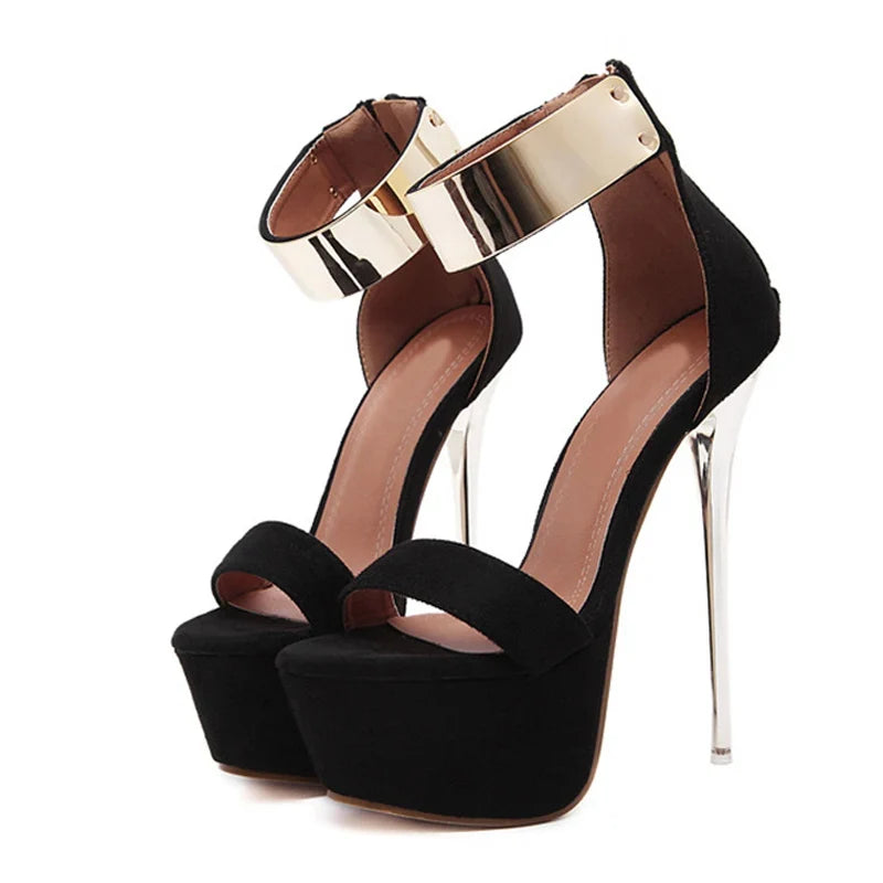 Design Metal Ankle Cover Strap Women Sexy 16CM Sandals