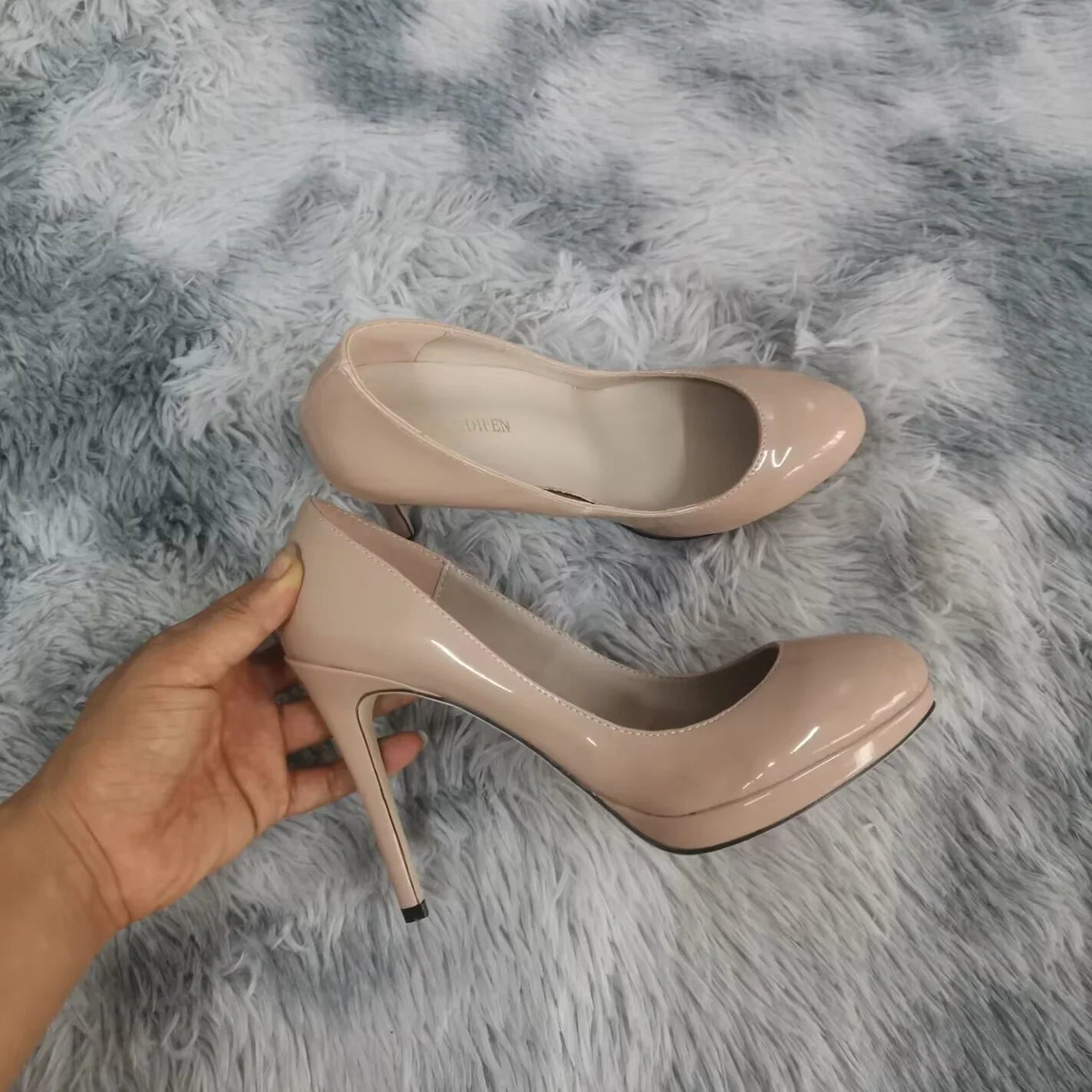 11cm Round Toe High Heels Shallow Elegant Lady Office Party Wedding Shoes Big Size