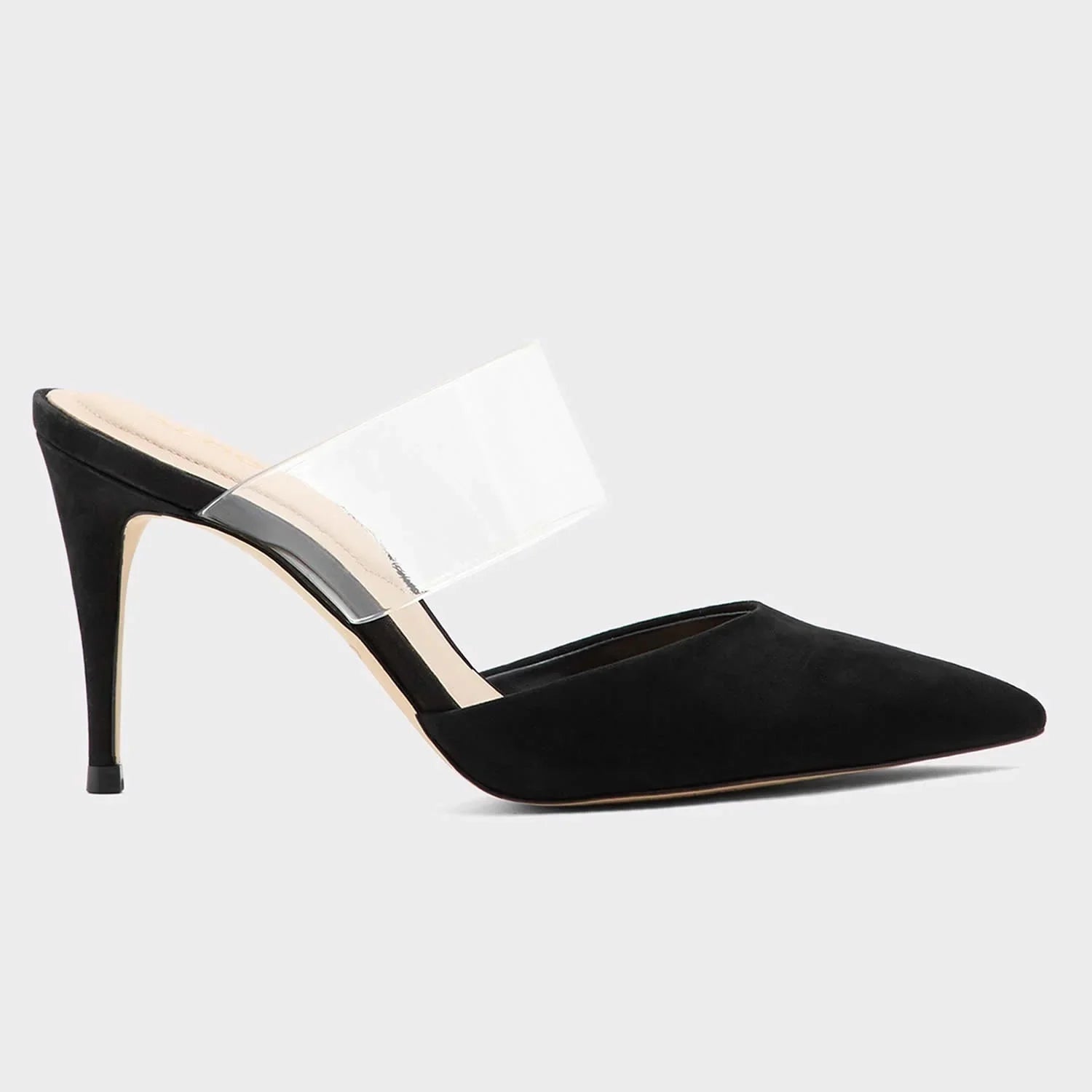 9cm Pointed Toe Thin High Heels Party Girl Black Nude Solid Color Wedding Shoes