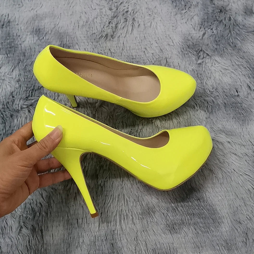 12cm Classic Patent Leather Shallow Slip-On High Heels