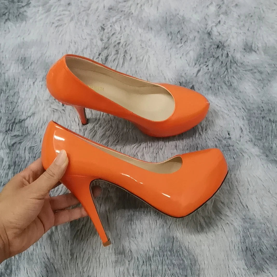 12cm Classic Patent Leather Shallow Slip-On High Heels