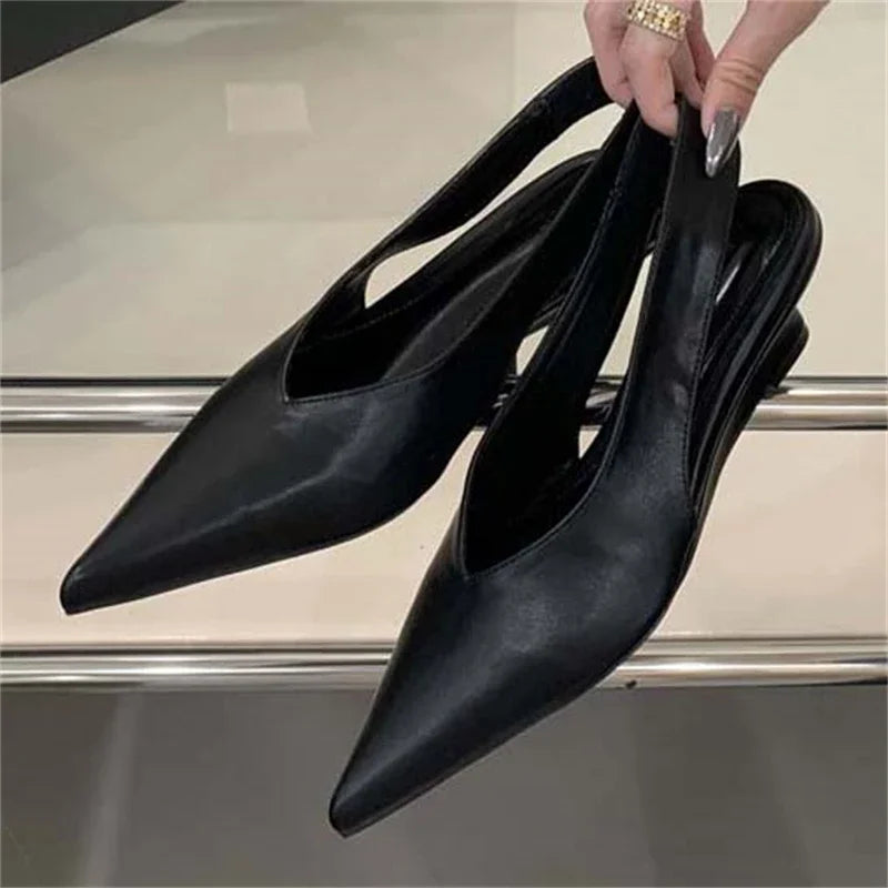 Elegant Pointed Toe Wedges Low Heels