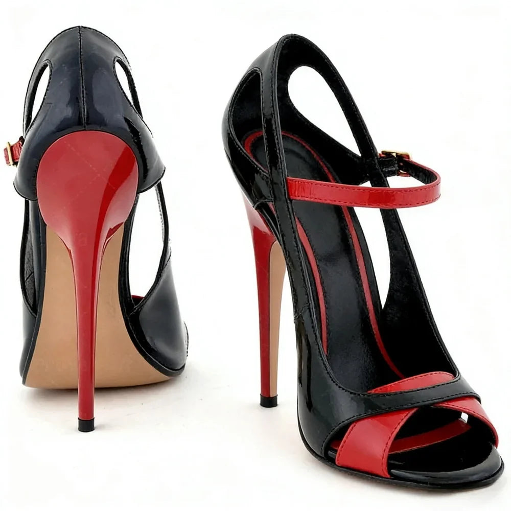 Strappy 16cm High Heels Hollow Sandals