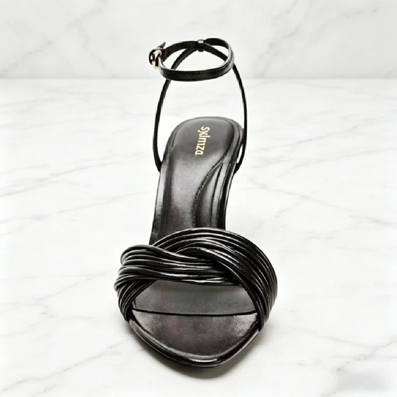 Ankle Strap Metal Buckle Heels