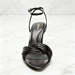 Ankle Strap Metal Buckle Heels