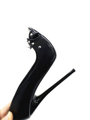 12cm slim high-heeled fish mouth shoes with herringbone stitching
