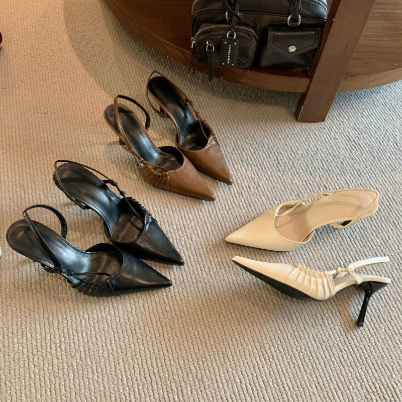 Elegant Pointed-toe Slingbacks Heels