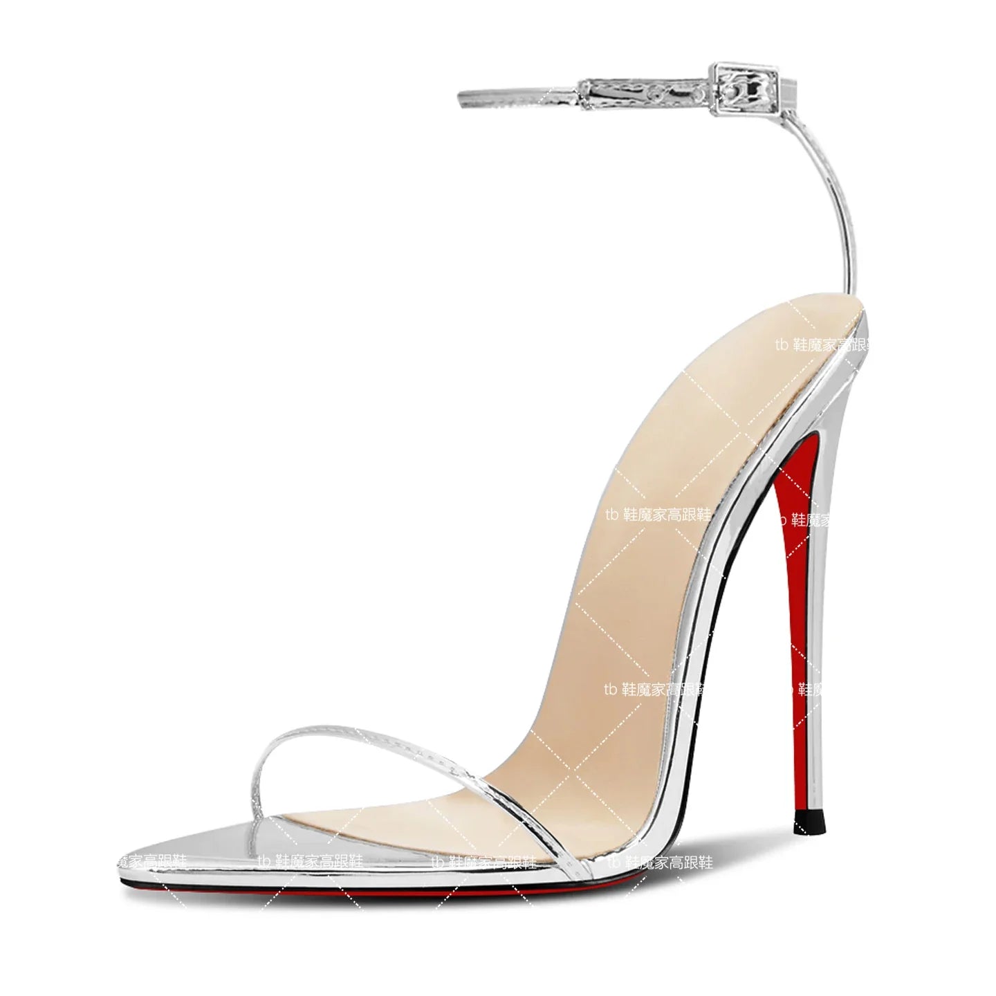 12cm pointed straight buckle with sexy high-heeled shoes