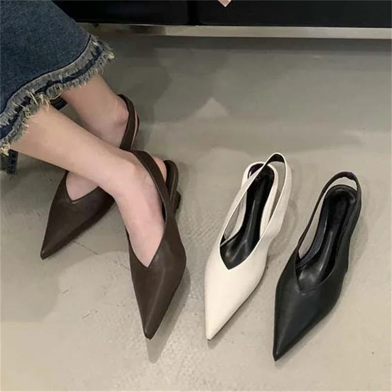 Elegant Pointed Toe Wedges Low Heels