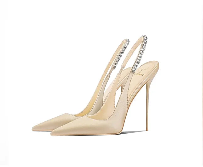 Classic black pointed thin heel high-heeled shoes