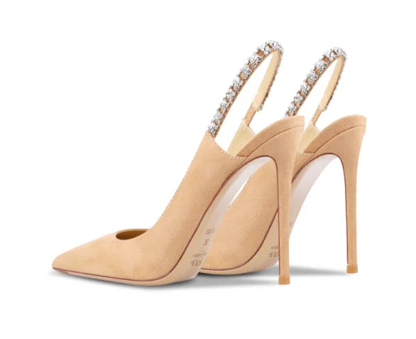 Black suede rhinestone Sandals