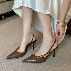 Elegant Pointed-toe Slingbacks Heels