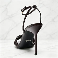 Ankle Strap Metal Buckle Heels