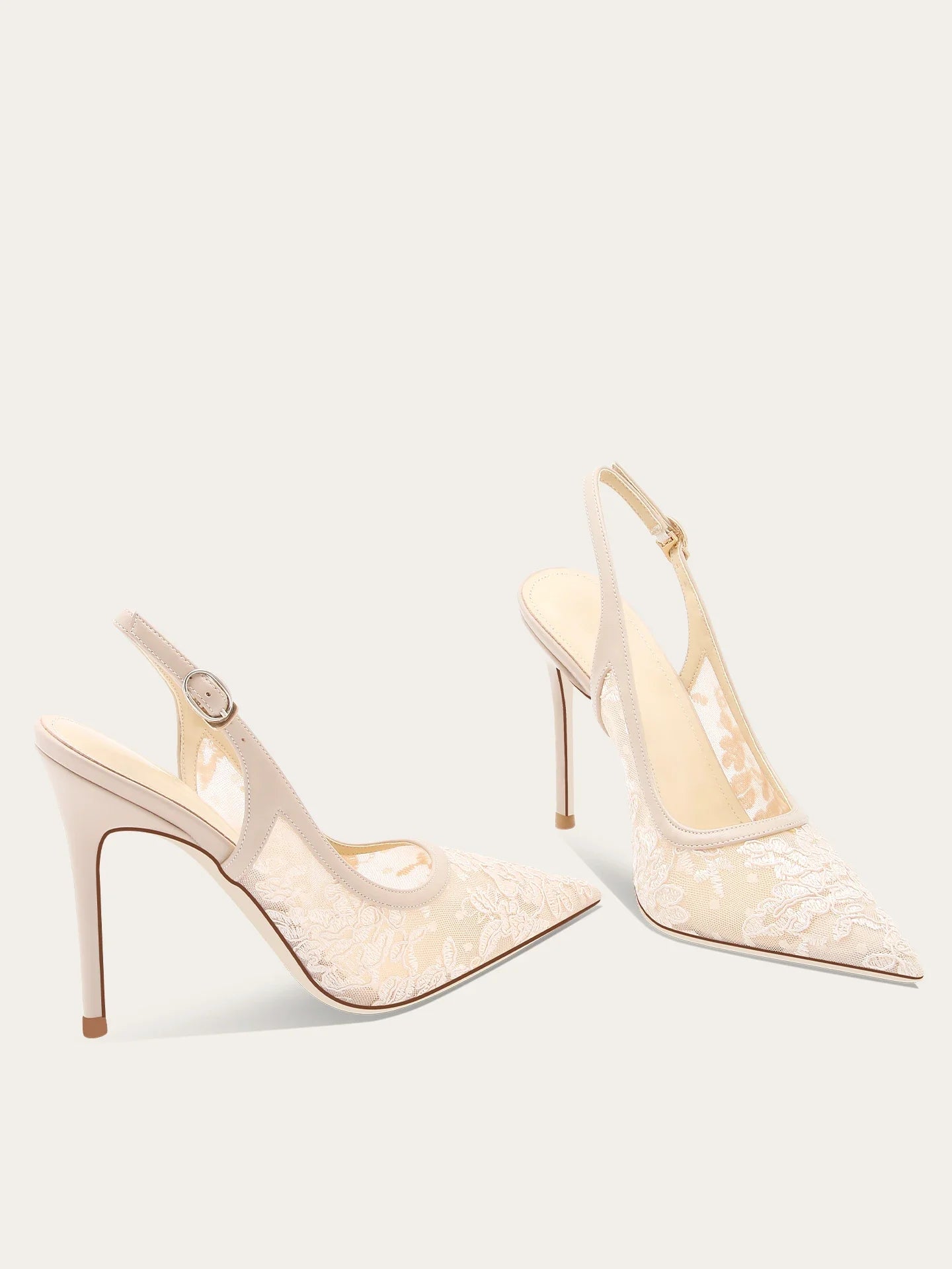 Embroidered Flower Mesh Lace High Heels Women's Bag Head Sandals