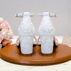 Foreign Trade Large Size White High Heels
