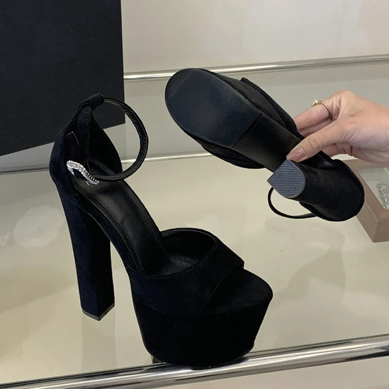 Model Show Sexy Extreme High Heels Chunky Platform Sandals