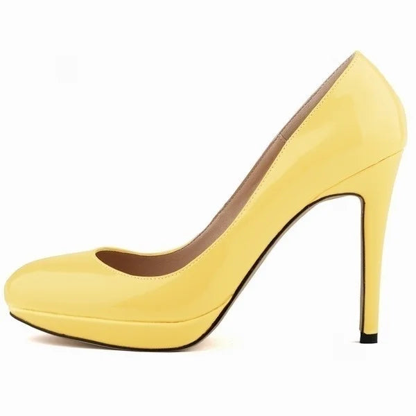 11cm Round Toe High Heels Shallow Elegant Lady Office Party Wedding Shoes Big Size