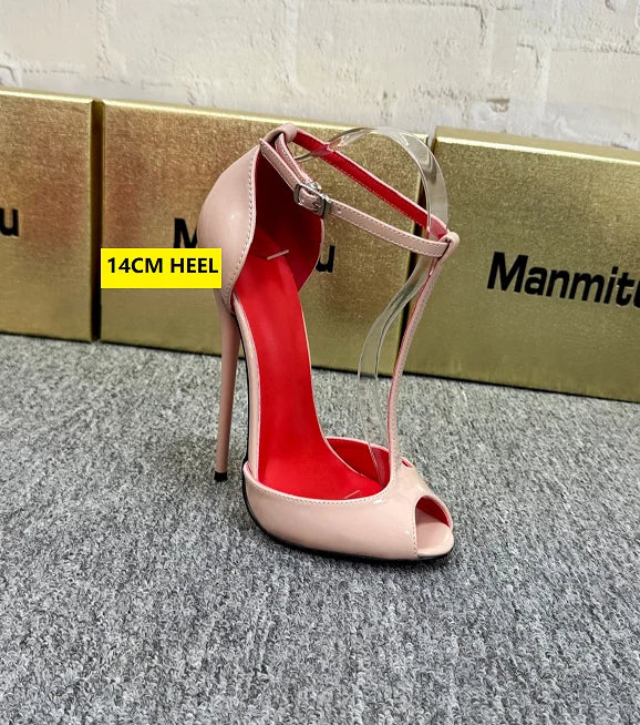 T-shape Strap 16cm High Heels Sandals
