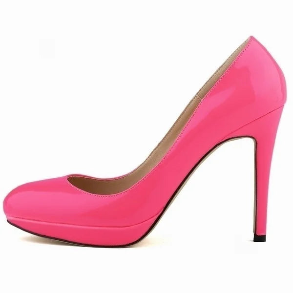 11cm Round Toe High Heels Shallow Elegant Lady Office Party Wedding Shoes Big Size