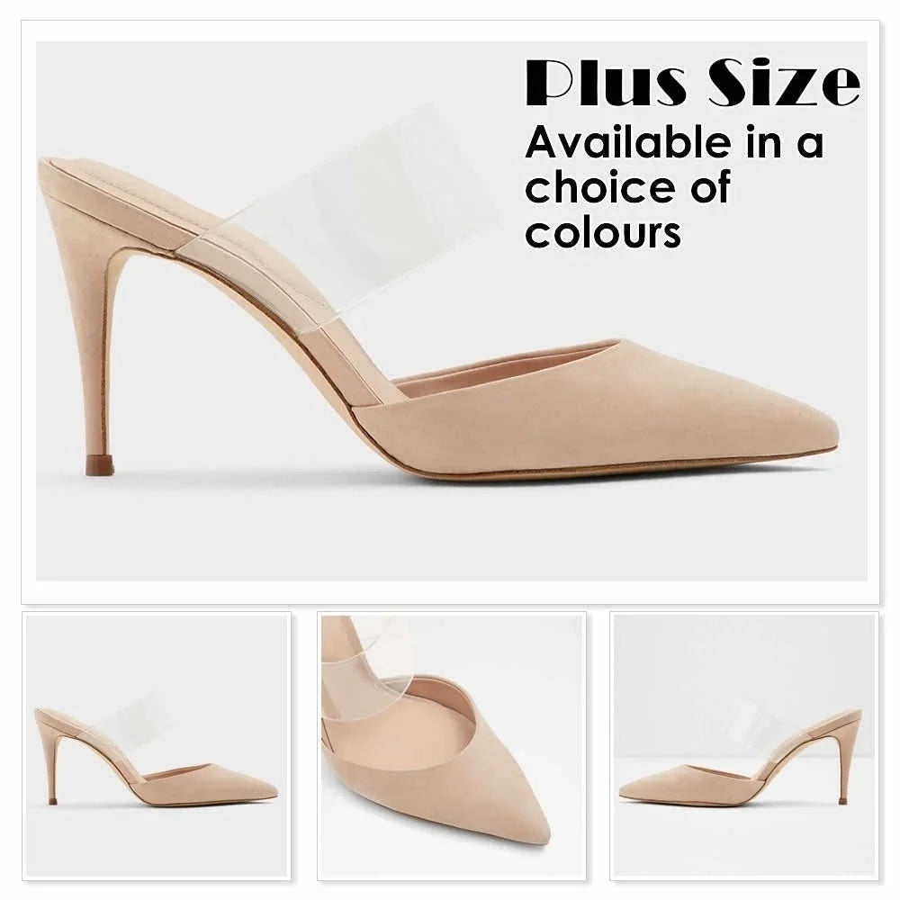 9cm Pointed Toe Thin High Heels Party Girl Black Nude Solid Color Wedding Shoes