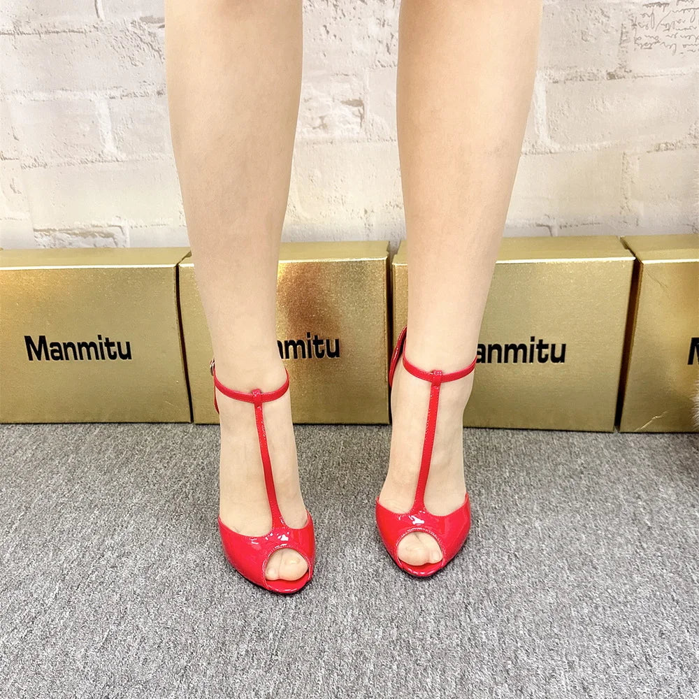 T-shape Strap 16cm High Heels Sandals
