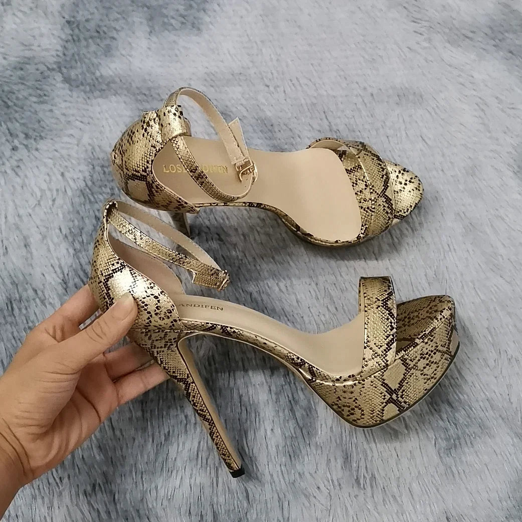 14cm Supper High Heels Peep Toes Platform Stilettos Party Wedding Shoes